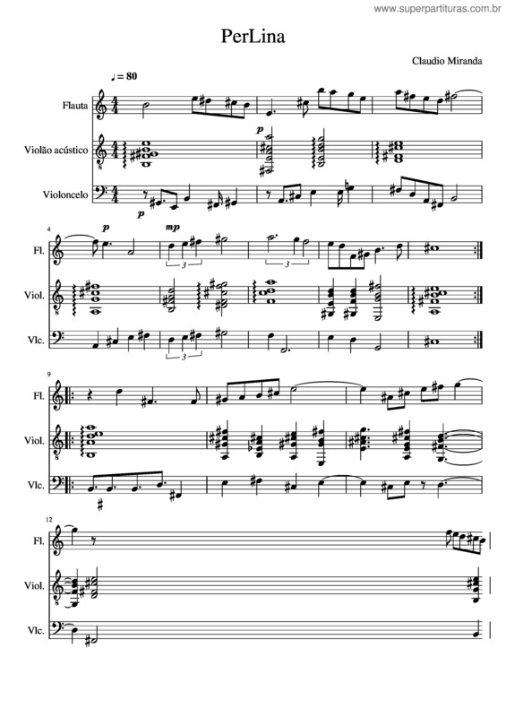 Partitura da música Perlina Minha Querida