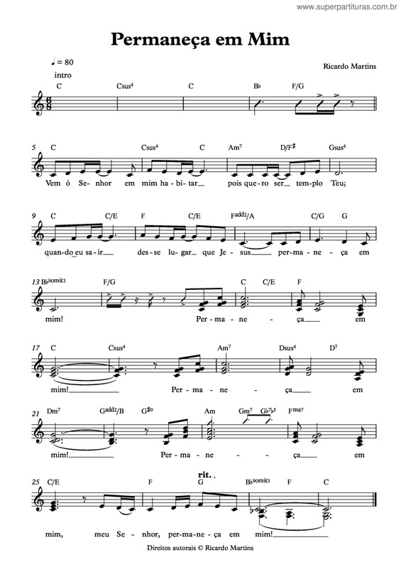 Partitura da música Permaneça Em Mim