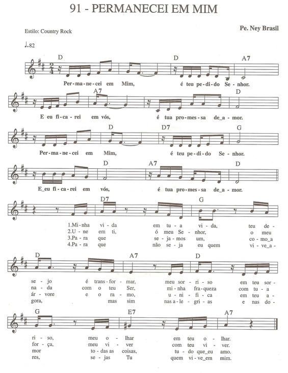 Partitura da música Permanecei em Mim