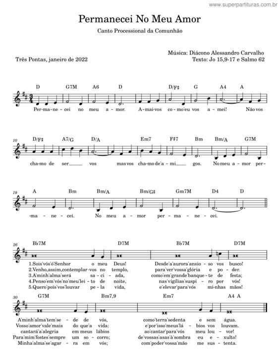 Partitura da música Permanecei No Meu Amor v.2
