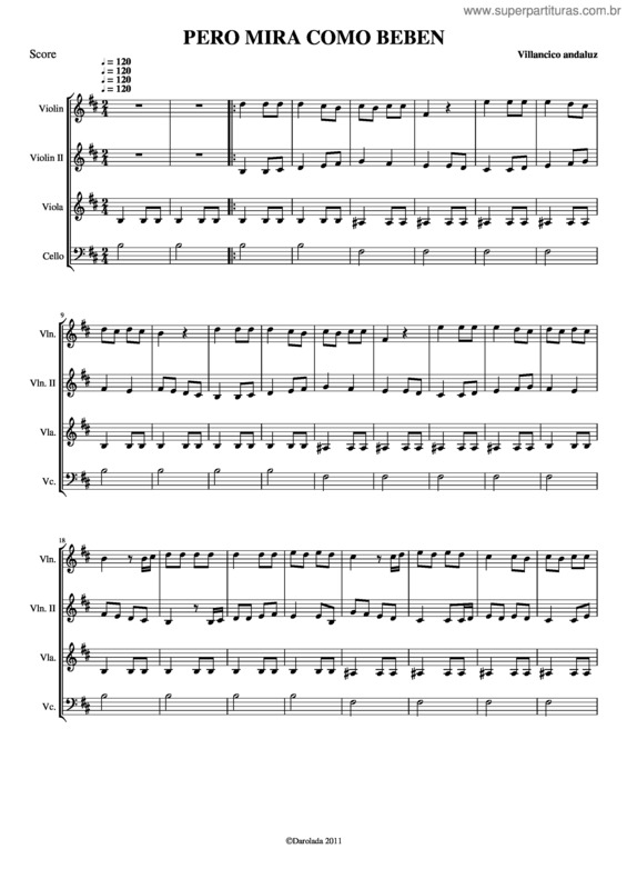 Partitura da música Pero Mira Como Beben v.2