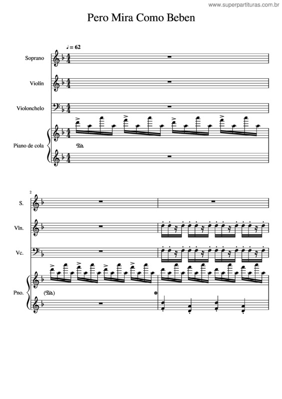 Partitura da música Pero Mira Como Beben