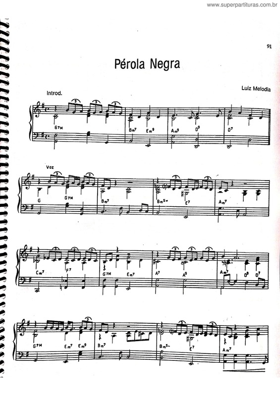 Partitura da música Pérola Negra v.3