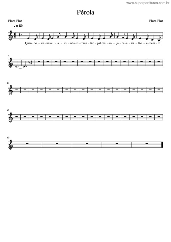 Partitura da música Pérola v.6
