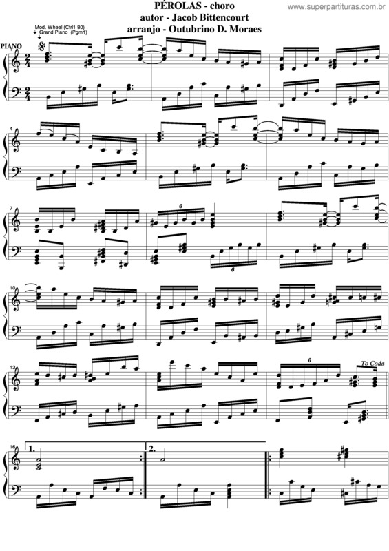 Partitura da música Pérolas v.10