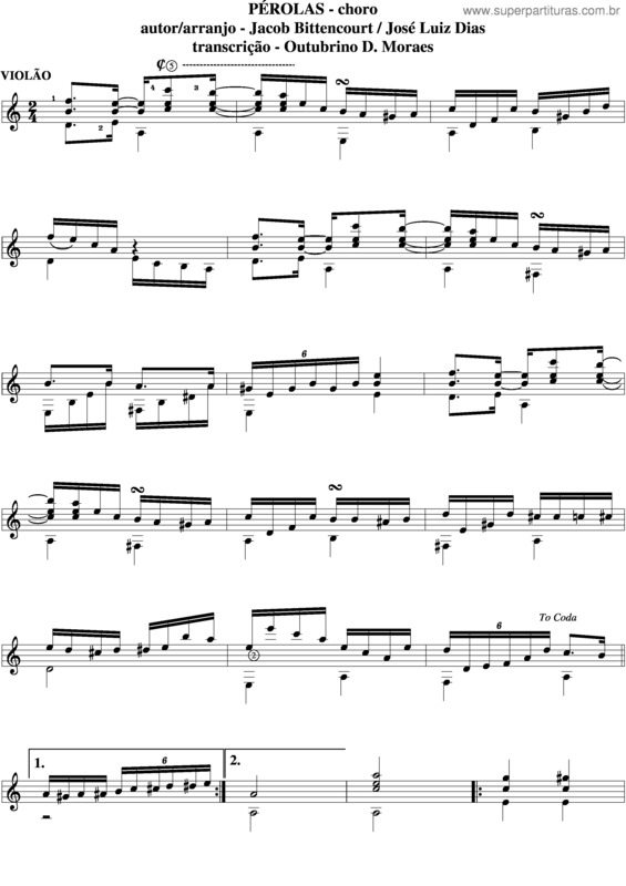 Partitura da música Pérolas v.11