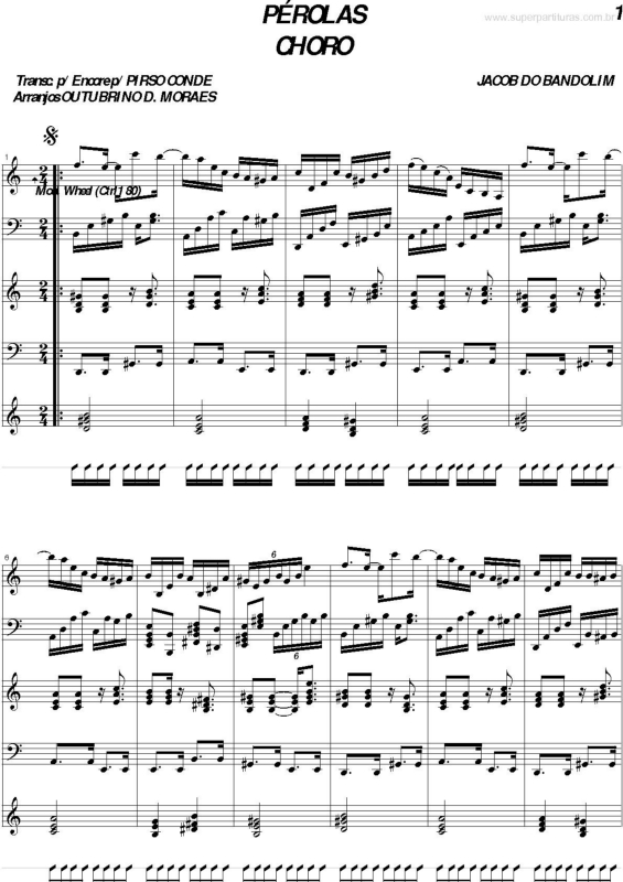 Partitura da música Pérolas v.2