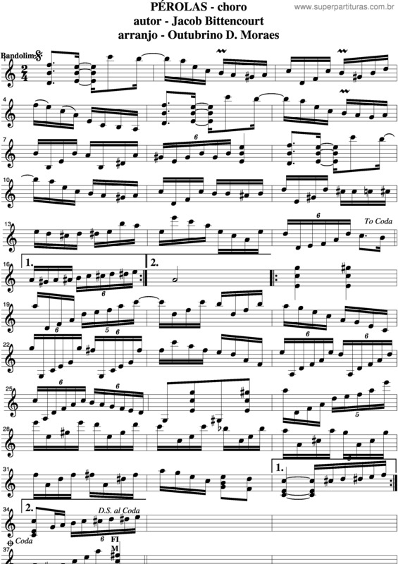Partitura da música Pérolas v.4