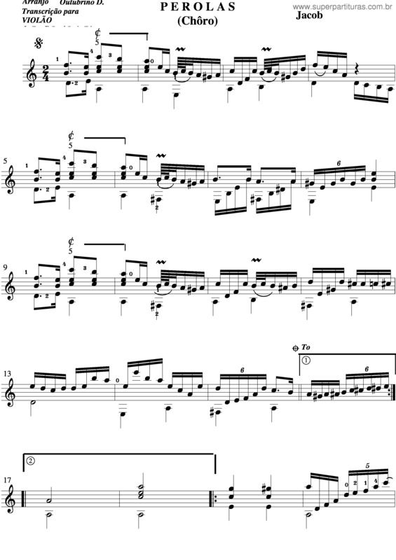 Partitura da música Pérolas v.5