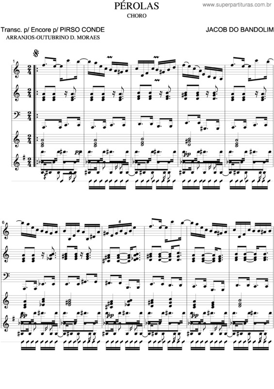 Partitura da música Pérolas v.6