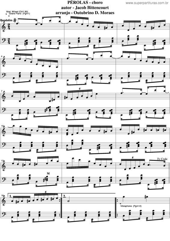 Partitura da música Pérolas v.9