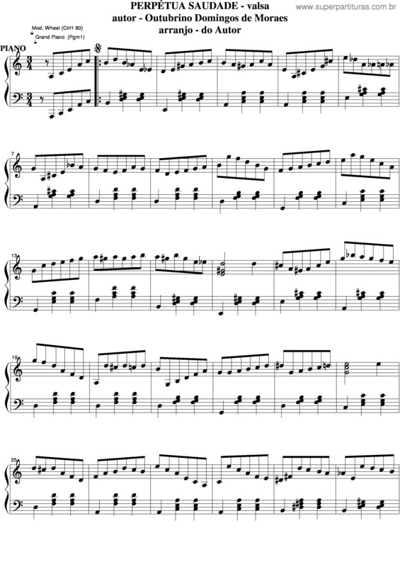 Partitura da música Perpétua Saudade v.5