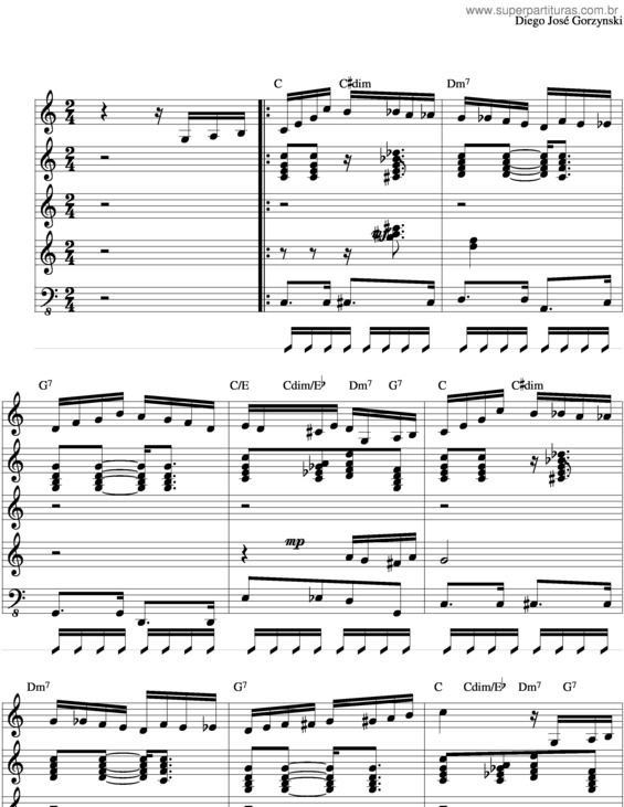 Partitura da música Perpétua