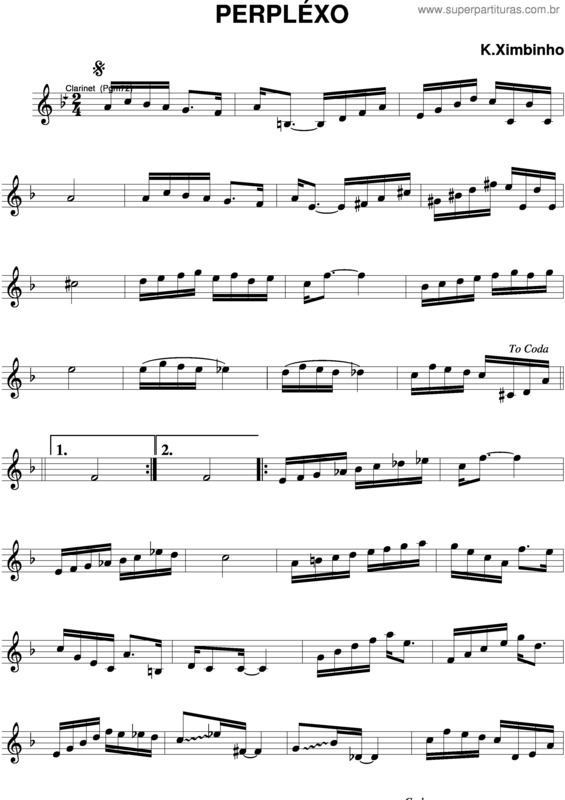 Partitura da música Perpléxo