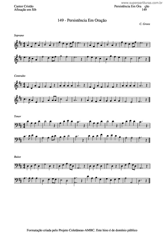 Partitura da música Persistência Em Oração v.3