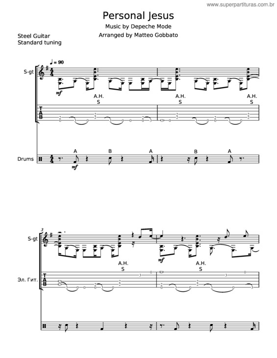 Partitura da música Personal Jesus – Depeche Mode v.2
