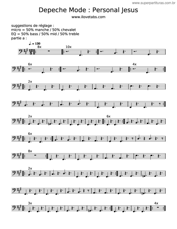 Partitura da música Personal Jesus – Depeche Mode v.3