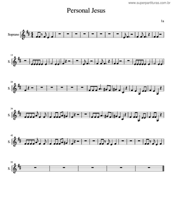 Partitura da música Personal Jesus v.2