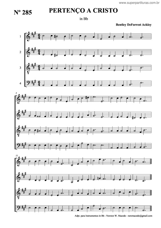 Partitura da música Pertenço A Cristo v.2