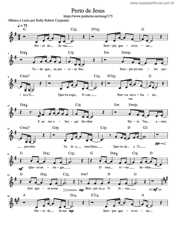 Partitura da música Perto De Jesus v.6
