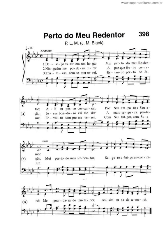 Partitura da música Perto Do Meu Redentor