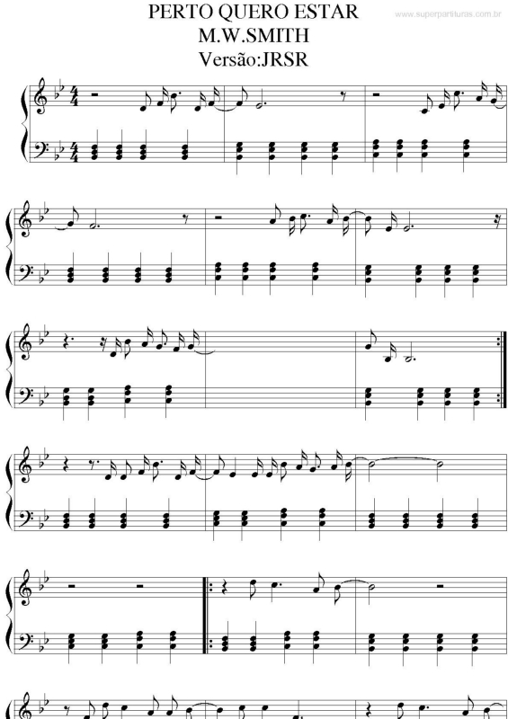 Partitura da música Perto Quero Estar (Te Louvarei)