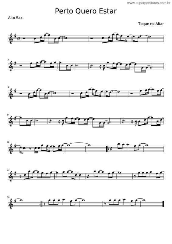 Partitura da música Perto Quero Estar v.2