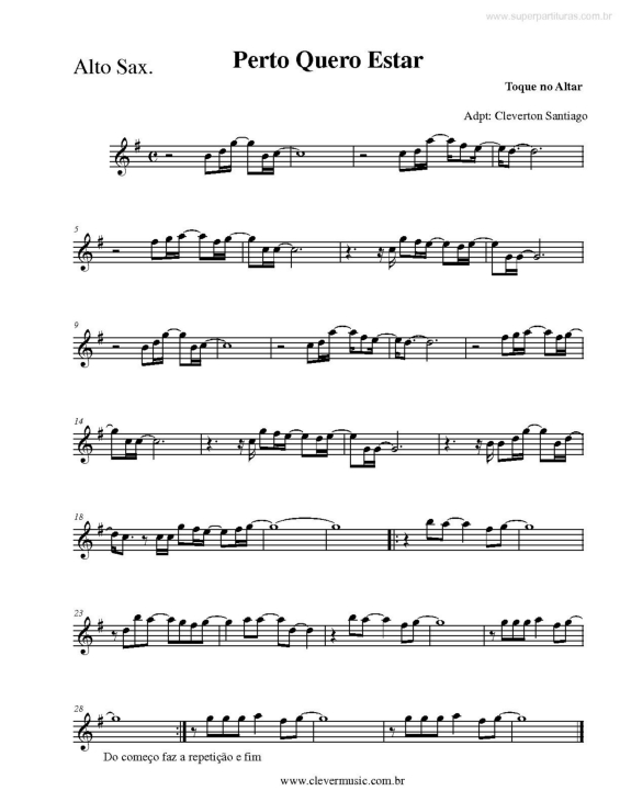 Partitura da música Perto Quero Estar