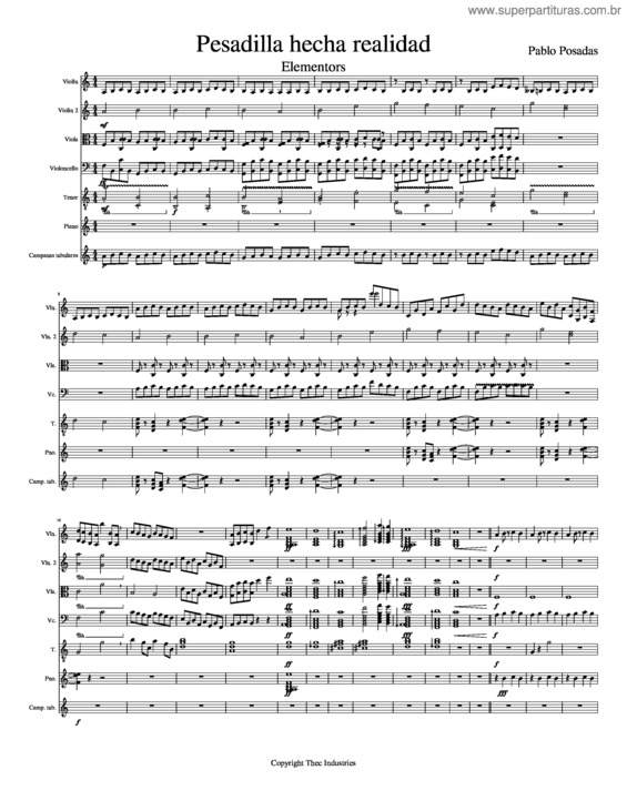 Partitura da música Pesadilla Hecha Realidad