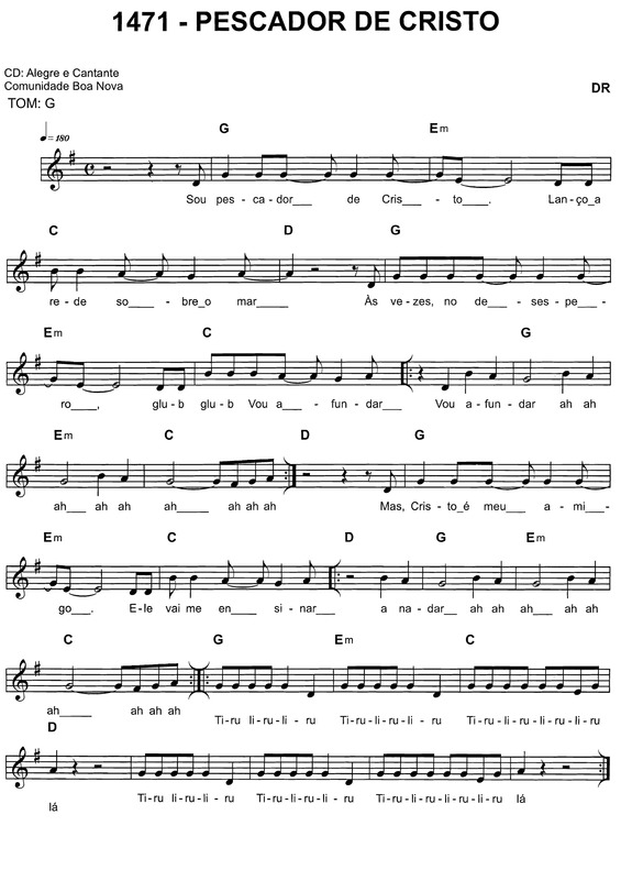 Partitura da música Pescador De Cristo