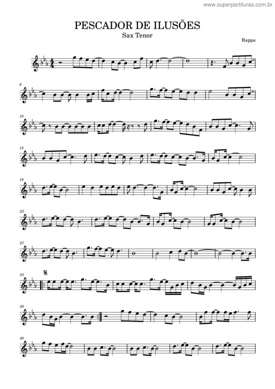Partitura da música Pescador De Ilusoes Sax Tenor