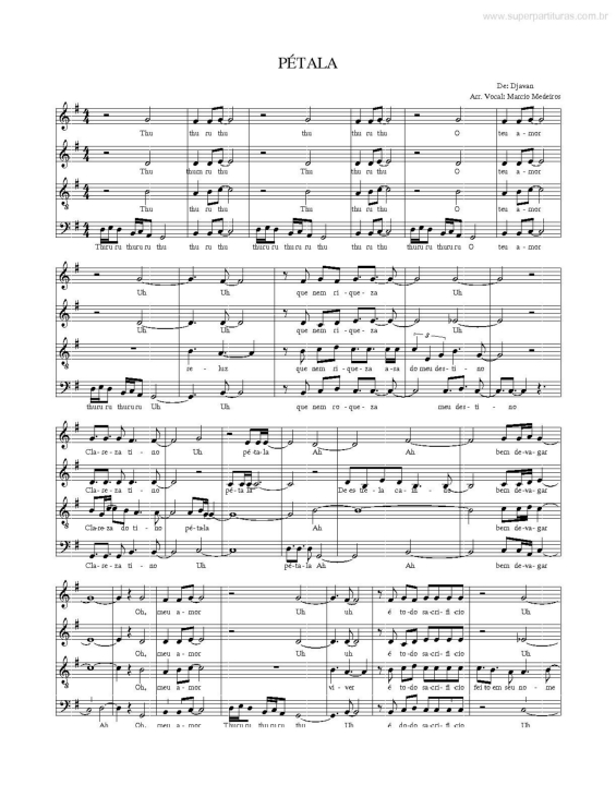 Partitura da música Pétala v.2