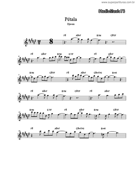 Partitura da música Pétala v.3