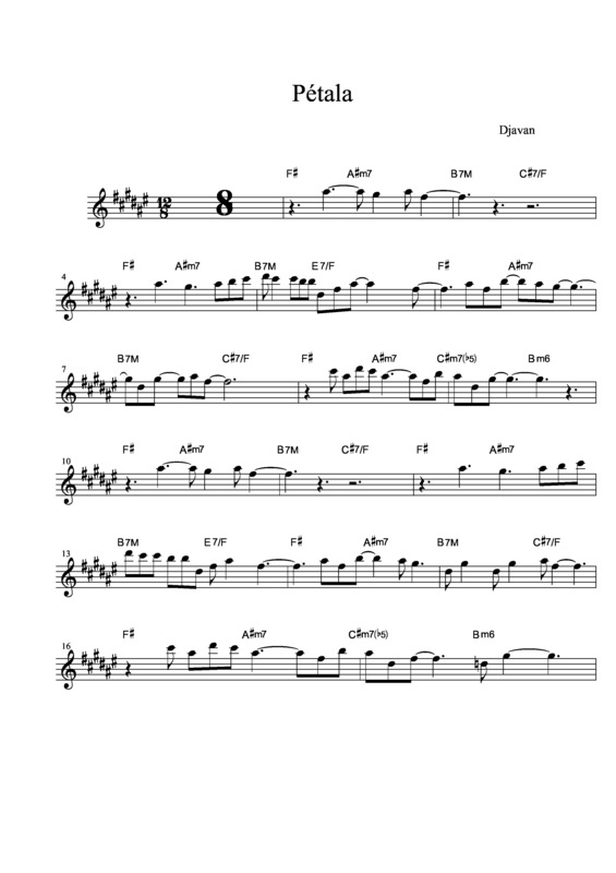 Partitura da música Pétala v.4