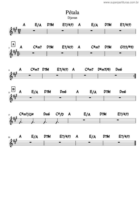 Partitura da música Pétala v.8