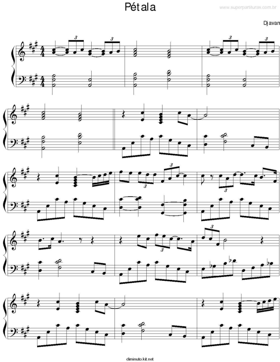 Partitura da música Pétala