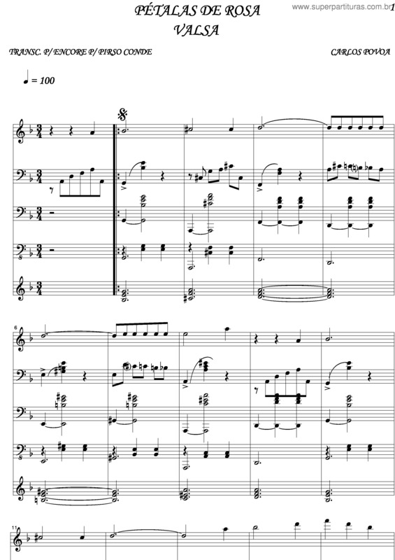 Partitura da música Pétalas De Rosa v.2