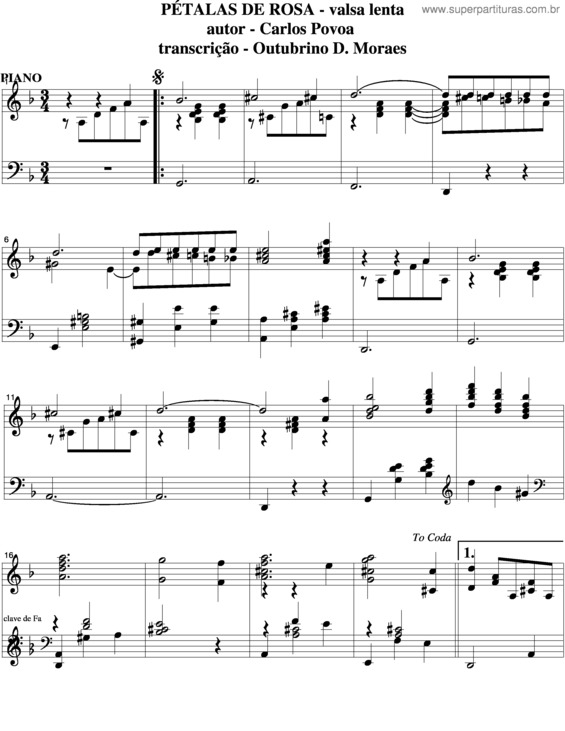Partitura da música Pétalas De Rosa v.3