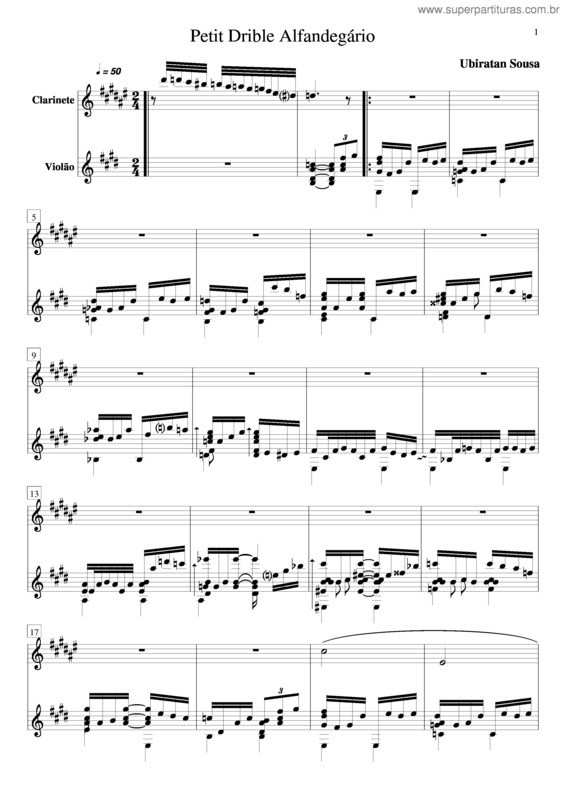 Partitura da música Petit Drible Alfandegário