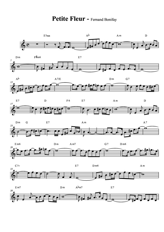 Partitura da música Petite Fleur v.4