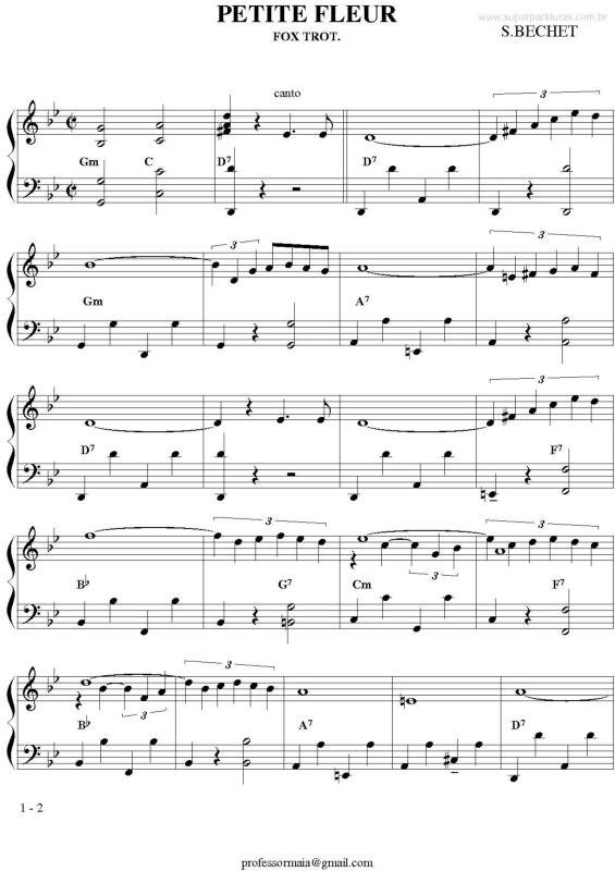 Partitura da música Petite Fleur