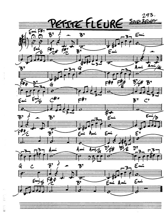 Partitura da música Petite Fleure