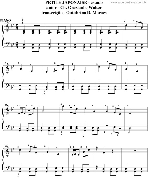 Partitura da música Petite Japonaise