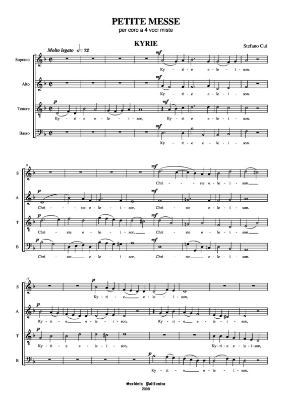 Partitura da música Petite Messe