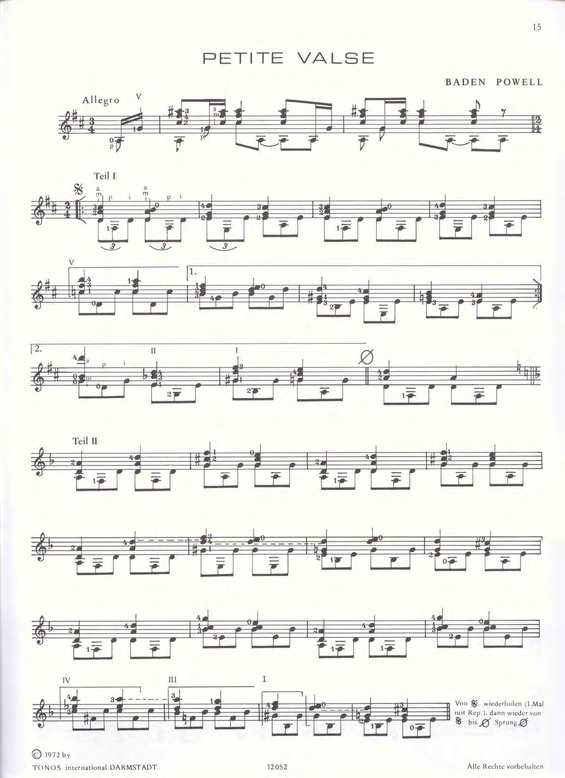 Partitura da música Petite Valse