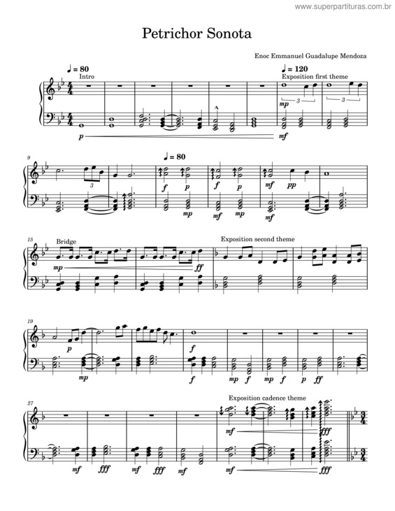 Partitura da música Petrichor Sonata