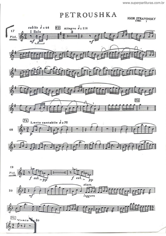 Partitura da música Petroushka