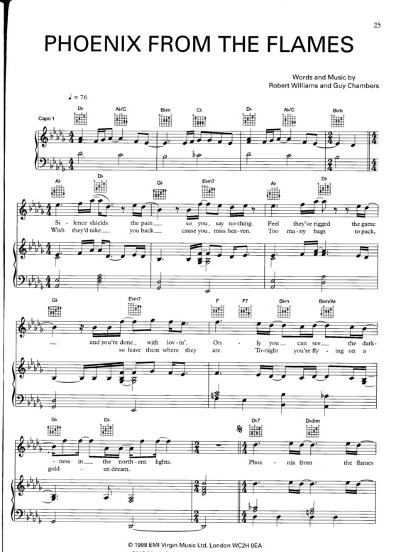 Partitura da música Phoenix From The Flames