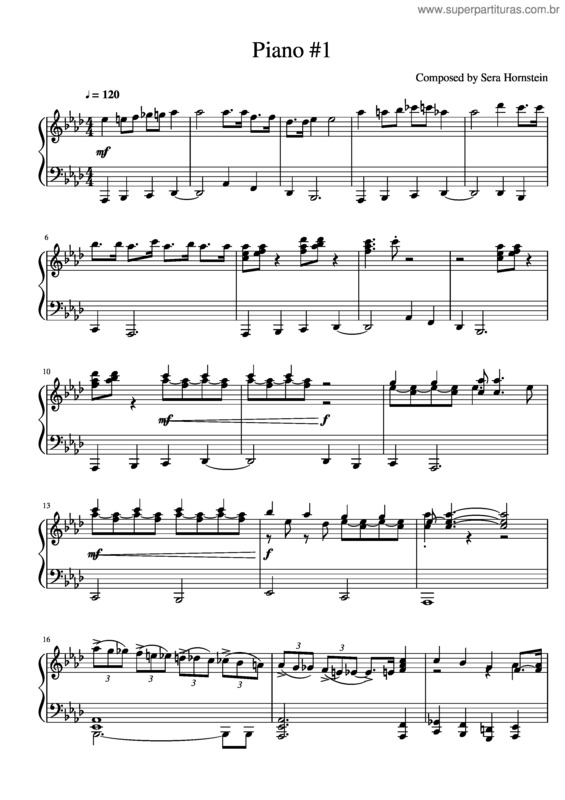 Partitura da música Piano 1