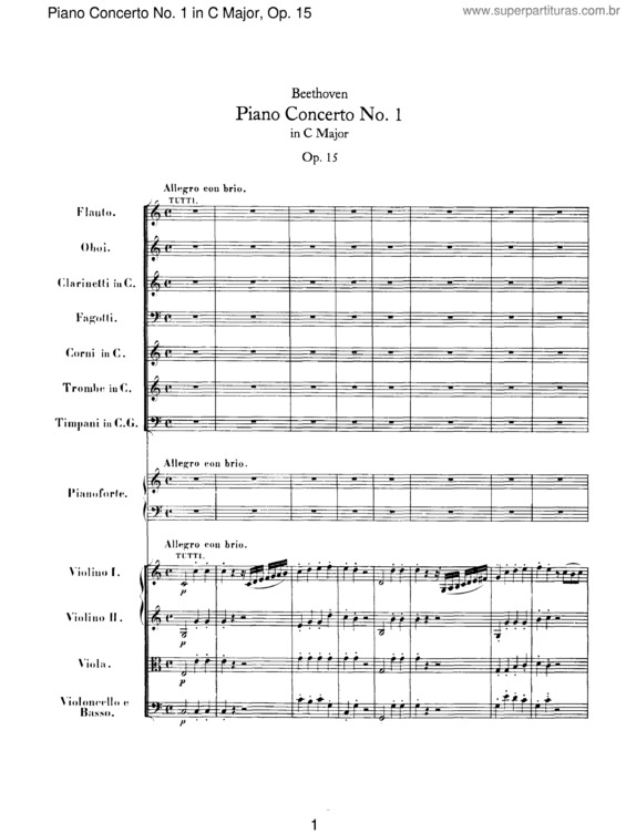 Partitura da música Piano Concerto No. 1 v.12